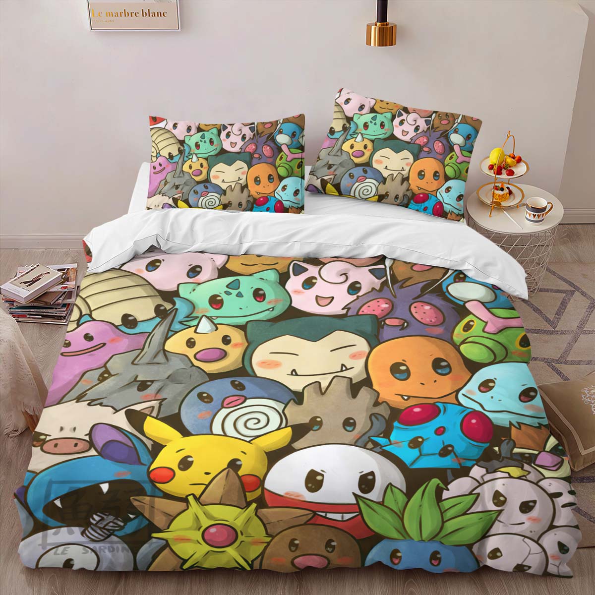 Housse De Couette Tous les Pokémon 2 Parure de lit Ensemble De Literie – Image 2