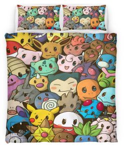 Housse De Couette Tous les Pokémon 2 Parure de lit Ensemble De Literie