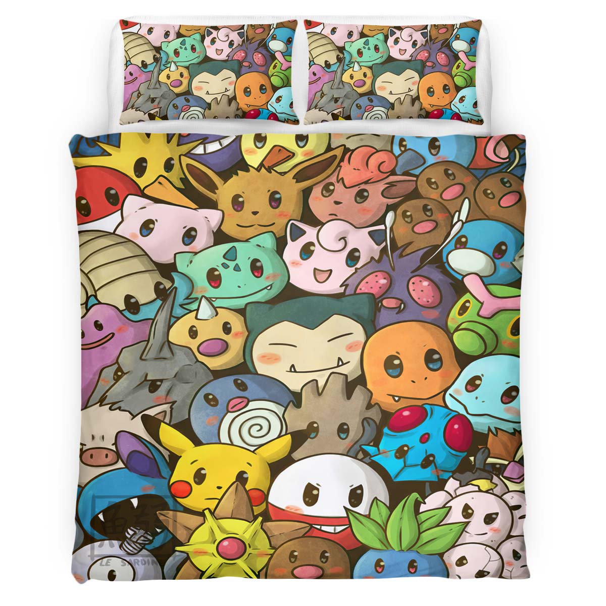 Housse De Couette Tous les Pokémon 2 Parure de lit Ensemble De Literie