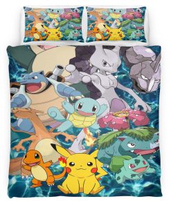 Housse De Couette Tous les Pokémon 3 Parure de lit Ensemble De Literie