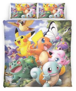 Housse De Couette Tous les Pokémon joyeux Parure de lit Ensemble De Literie
