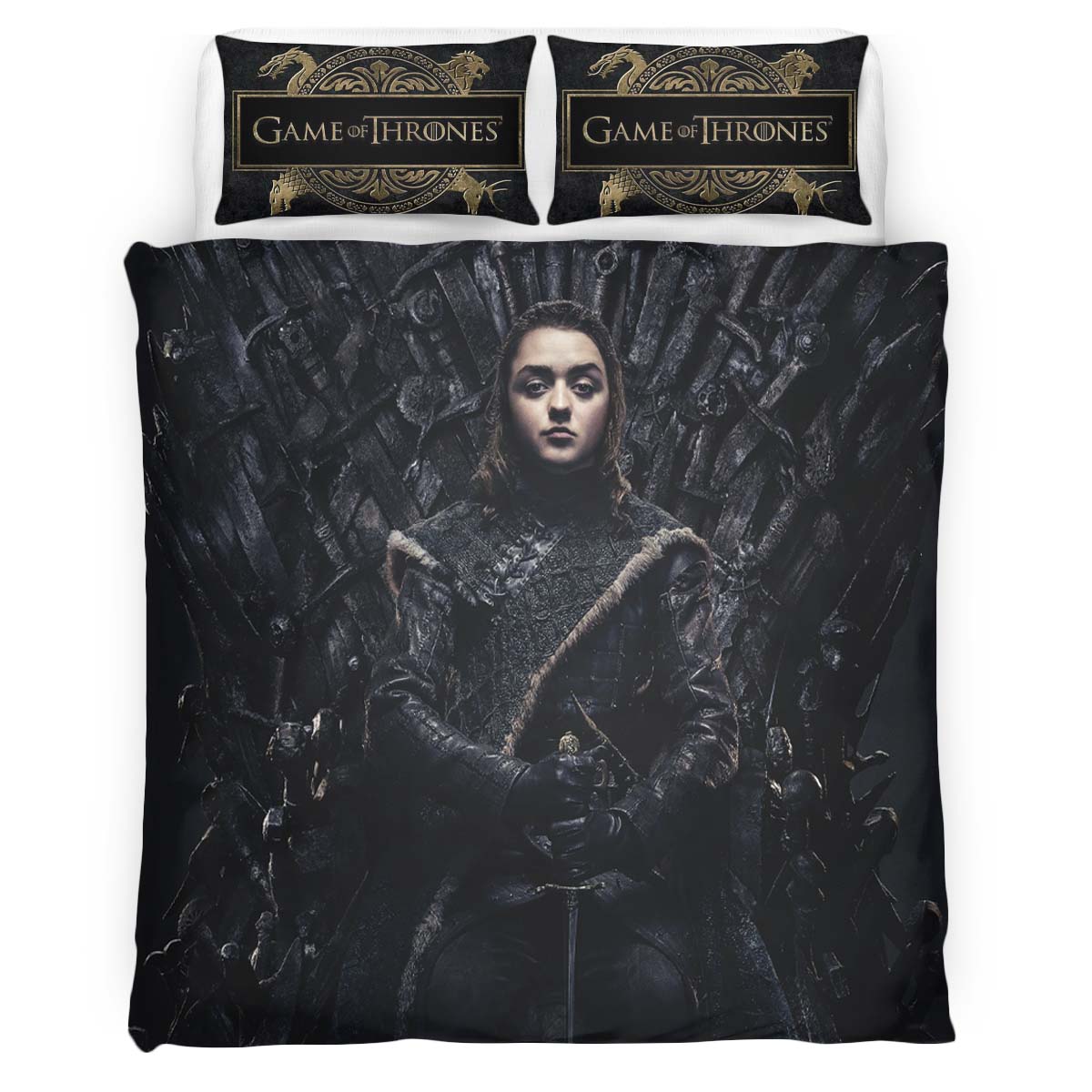 Housse De Couette Arya Stark Maison Stark Game of Thrones Parure de lit Ensemble De Literie