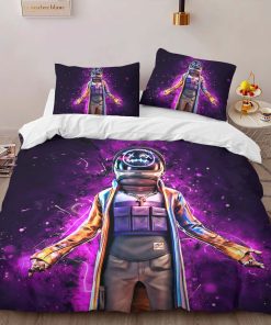 Alternative view of Housse De Couette Astro Jack Fortnite Skin violet néon Parure de lit Ensemble De Literie
