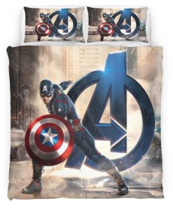 Housse De Couette Avengers : L’Ère d’Ultron – Captain America (super-héros) Parure de lit Ensemble De Literie