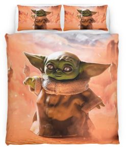 Housse De Couette Bébé Yoda Grogu Star Wars 7 Parure de lit Ensemble De Literie