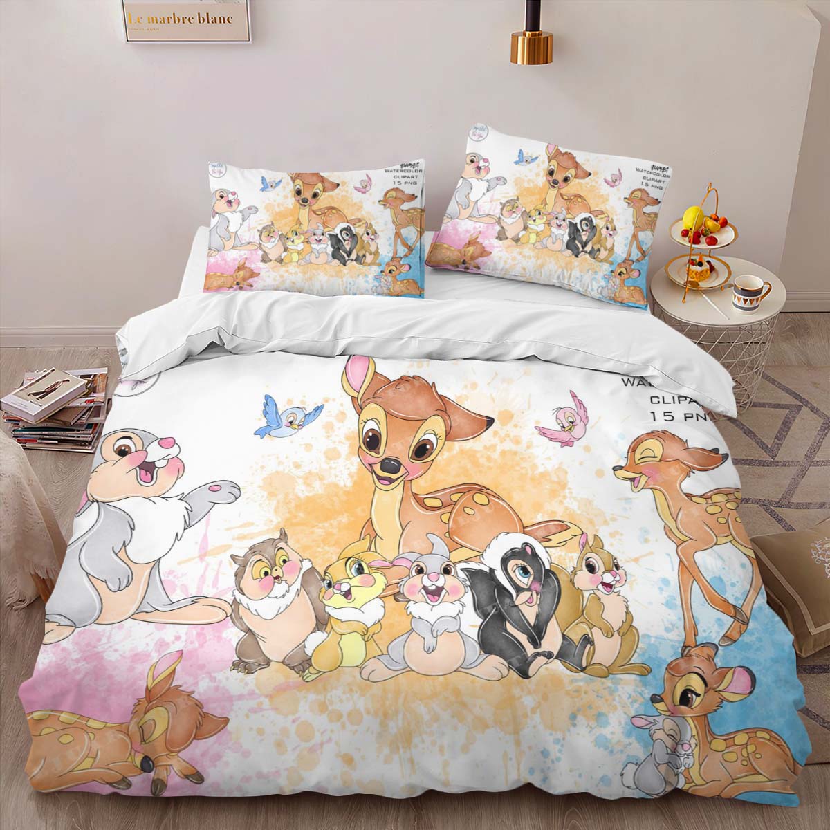 Housse De Couette Bambi & ses amis 04 Parure de lit Ensemble De Literie – Image 2