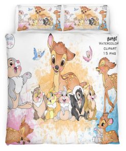 Housse De Couette Bambi & ses amis 04 Parure de lit Ensemble De Literie