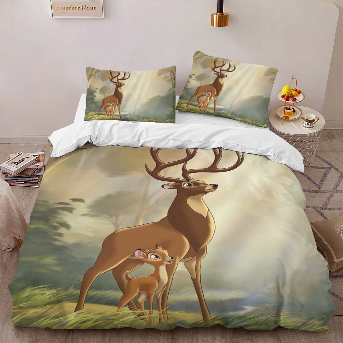 Housse De Couette Bambi & son père Parure de lit Ensemble De Literie – Image 2