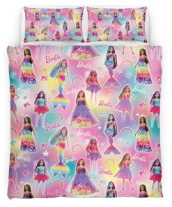 Housse De Couette Barbie – Arc-en-ciel Parure de lit Ensemble De Literie