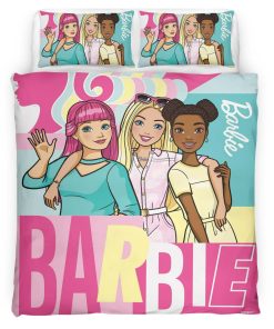 Housse De Couette Barbie – Trois filles Parure de lit Ensemble De Literie