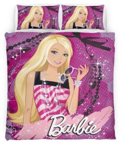 Housse De Couette Barbie – Jaune mignon Parure de lit Ensemble De Literie
