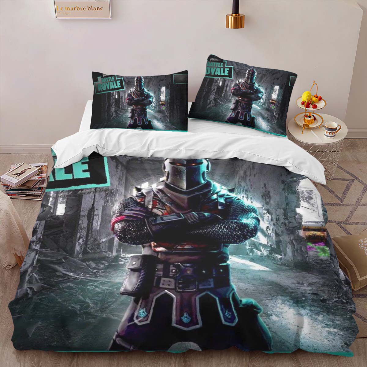 Housse De Couette Chevalier Noir Fortnite Skin 2 Parure de lit Ensemble De Literie – Image 2