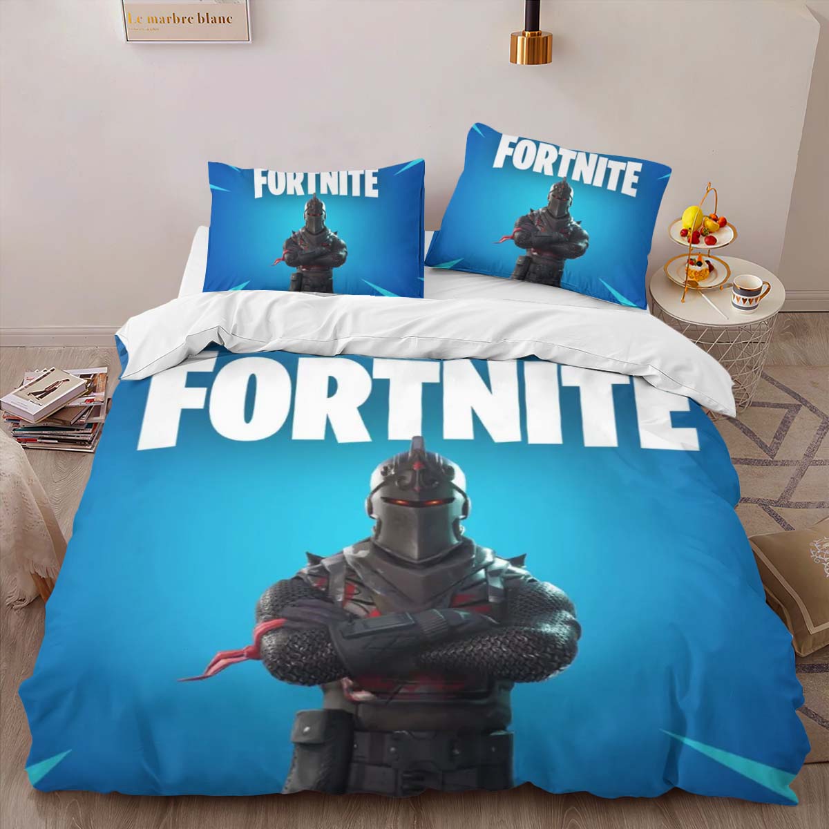 Housse De Couette Chevalier Noir Fortnite Skin 5 Parure de lit Ensemble De Literie – Image 2