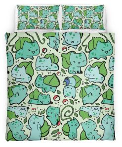 Housse De Couette Bulbizarre Pokémon Parure de lit Ensemble De Literie