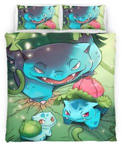 Housse De Couette Bulbizarre Pokémon 3 Parure de lit Ensemble De Literie