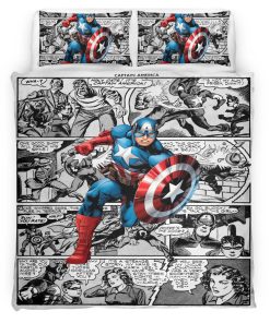Housse De Couette Captain America Marvel 09 Parure de lit Ensemble De Literie