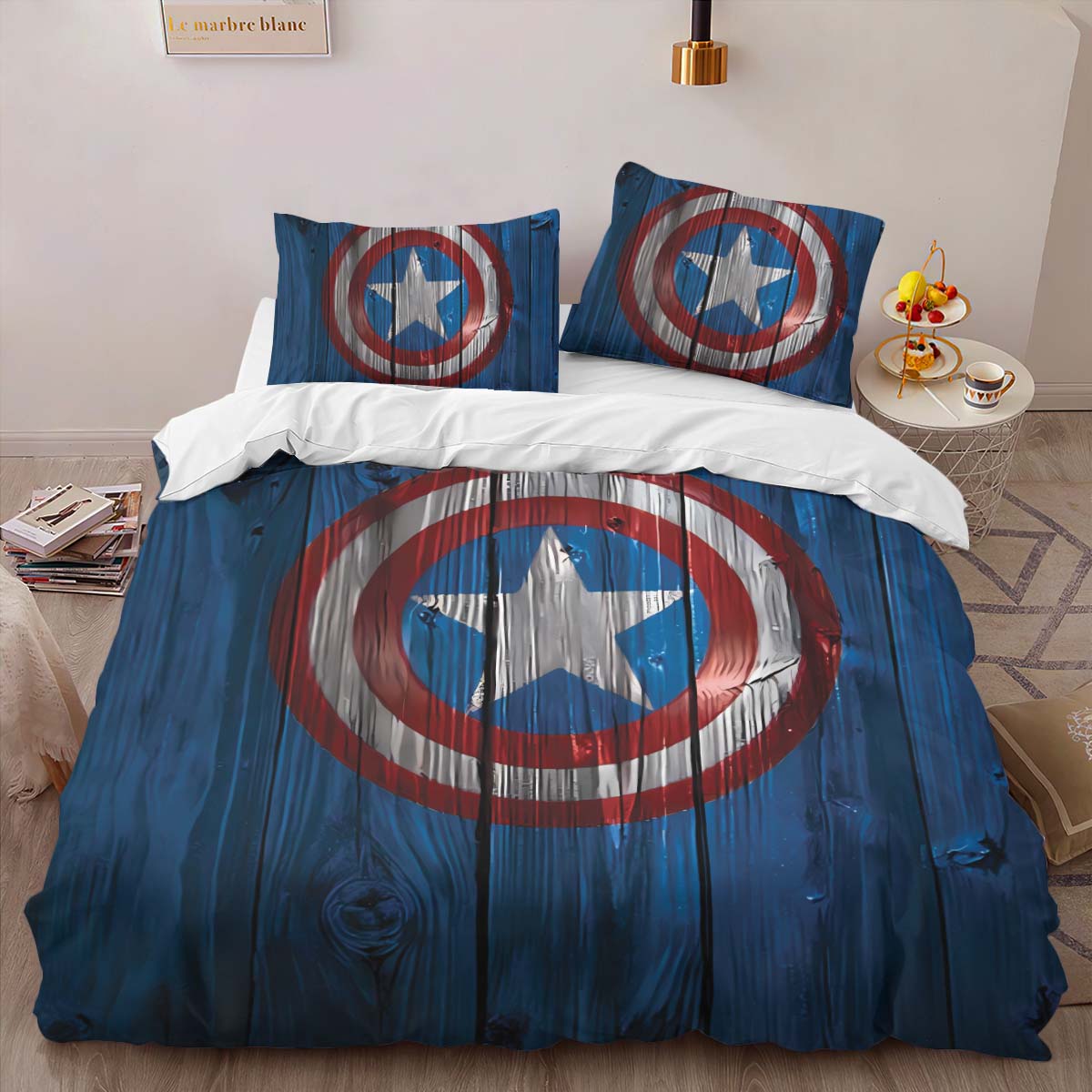 Housse De Couette Captain America – Bouclier 3 Parure de lit Ensemble De Literie – Image 2