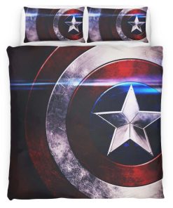 Housse De Couette Captain America – Bouclier 4 Parure de lit Ensemble De Literie