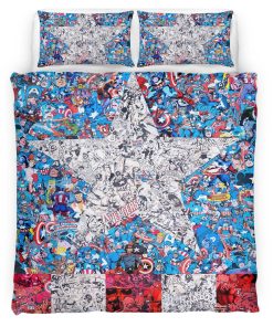 Housse De Couette Captain America vs Red Skull Parure de lit Ensemble De Literie