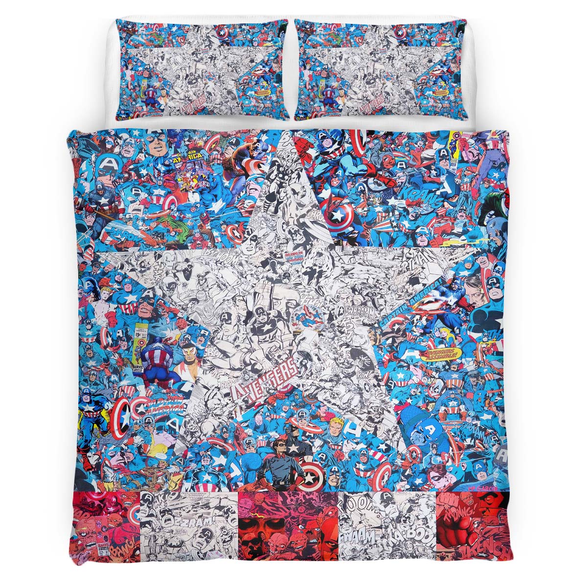 Housse De Couette Captain America vs Red Skull Parure de lit Ensemble De Literie