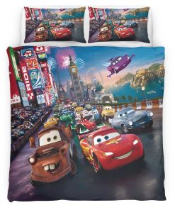 Housse De Couette Cars – Flash McQueen à Tokyo – Rue 2 Parure de lit Ensemble De Literie