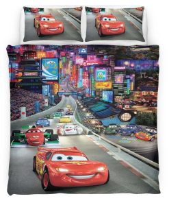 Housse De Couette Cars – Flash McQueen à Tokyo – Rue Parure de lit Ensemble De Literie
