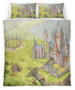Housse De Couette Château de Poudlard Harry Potter Parure de lit Ensemble De Literie