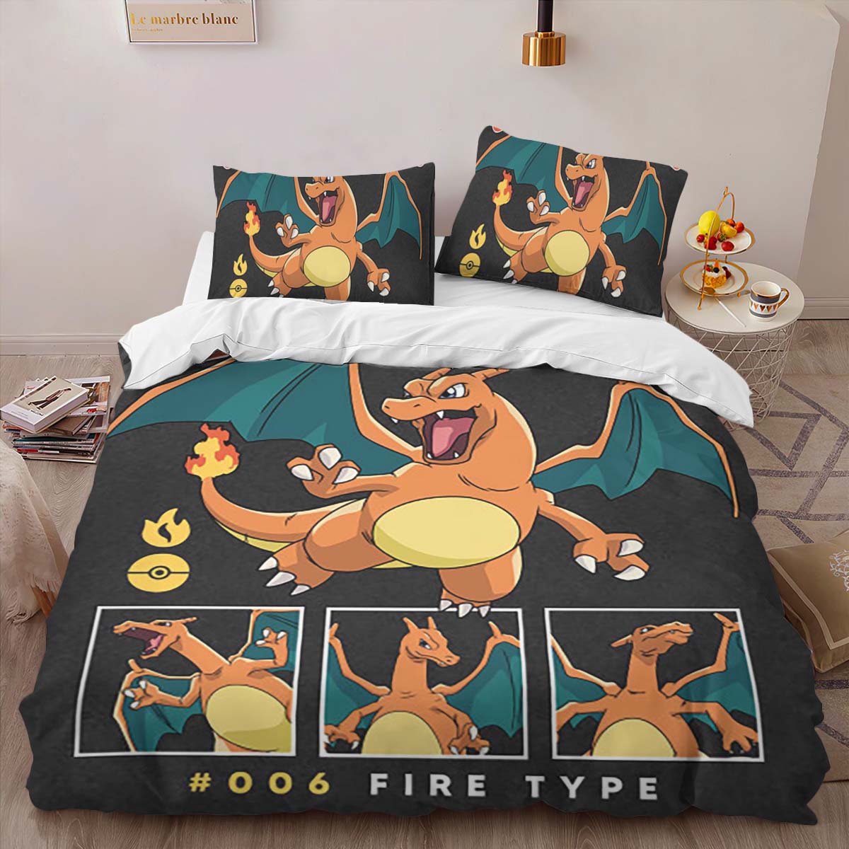 Housse De Couette Dracaufeu Pokémon 11 Parure de lit Ensemble De Literie – Image 2