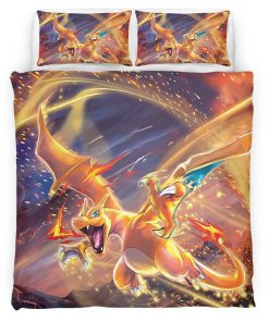 Housse De Couette Dracaufeu Pokémon 2 Parure de lit Ensemble De Literie