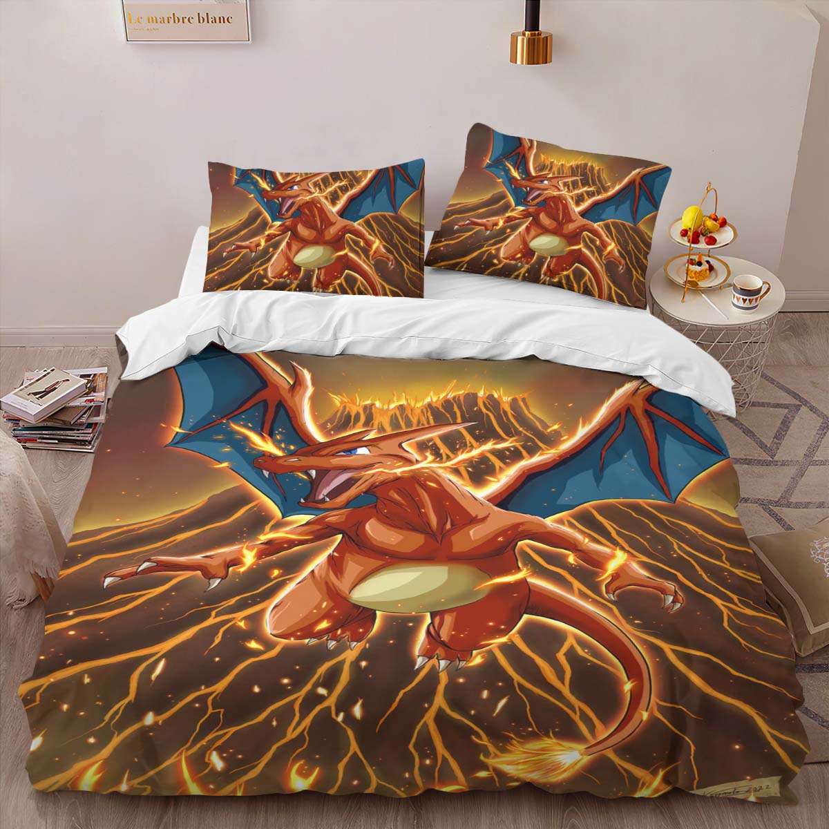 Housse De Couette Dracaufeu Pokémon 4 Parure de lit Ensemble De Literie – Image 2
