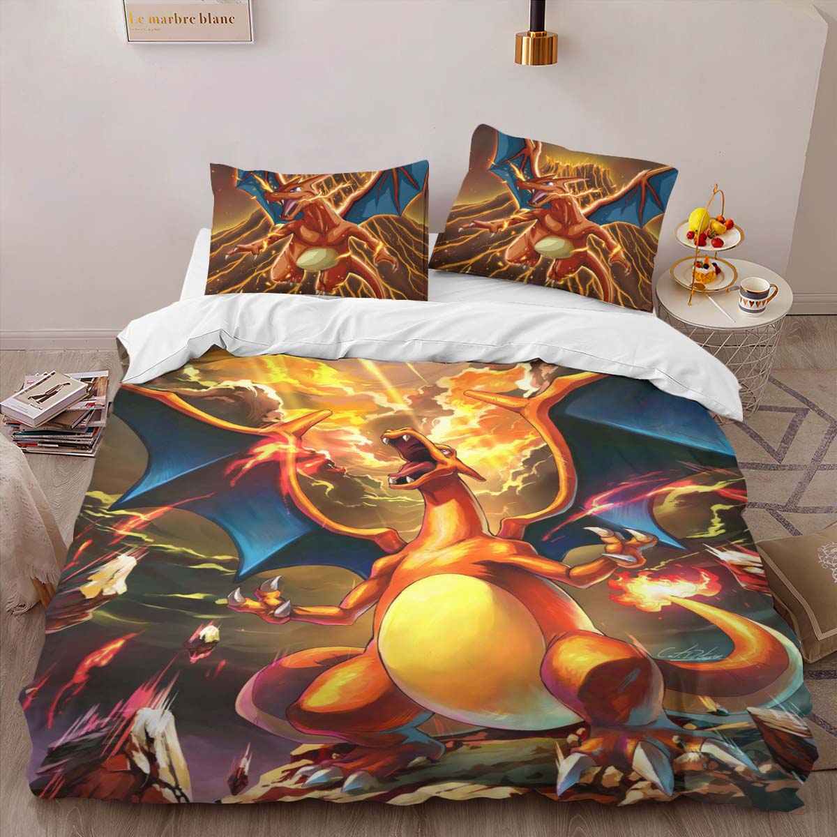 Housse De Couette Dracaufeu Pokémon 6 Parure de lit Ensemble De Literie – Image 2