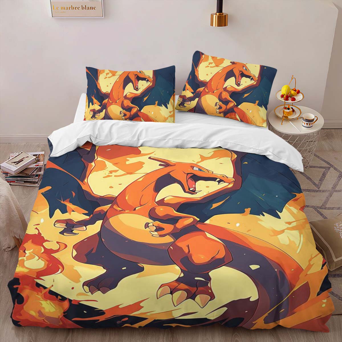 Housse De Couette Dracaufeu Pokémon 7 Parure de lit Ensemble De Literie – Image 2