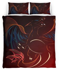 Housse De Couette Dracaufeu Pokémon Art Parure de lit Ensemble De Literie