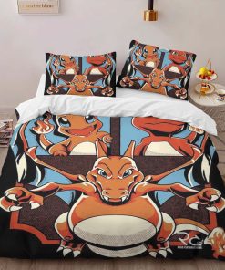 Alternative view of Housse De Couette Salamèche Reptincel Dracaufeu Feu Pokémon 2 Parure de lit Ensemble De Literie