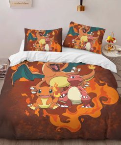 Alternative view of Housse De Couette Salamèche Reptincel Dracaufeu Feu Pokémon 3 Parure de lit Ensemble De Literie