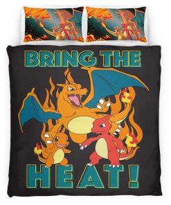 Housse De Couette Salamèche Reptincel Dracaufeu Feu Pokémon 5 Parure de lit Ensemble De Literie