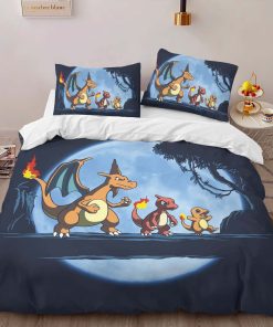 Alternative view of Housse De Couette Salamèche Reptincel Dracaufeu Pokémon 3 Parure de lit Ensemble De Literie