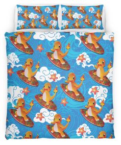 Housse De Couette Salamèche Feu Pokémon 2 Parure de lit Ensemble De Literie