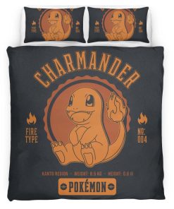 Housse De Couette Salamèche Feu Pokémon 6 Parure de lit Ensemble De Literie