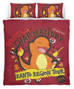 Housse De Couette Salamèche Feu Pokémon 7 Parure de lit Ensemble De Literie