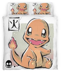 Housse De Couette Salamèche Pokémon 2 Parure de lit Ensemble De Literie
