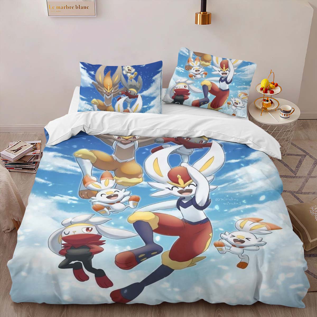 Housse De Couette Pyrobut Pokémon Parure de lit Ensemble De Literie – Image 2