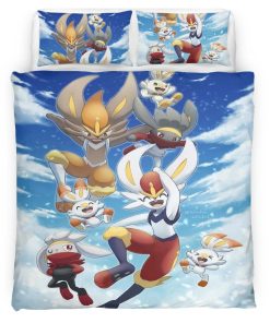Housse De Couette Pyrobut Pokémon Parure de lit Ensemble De Literie