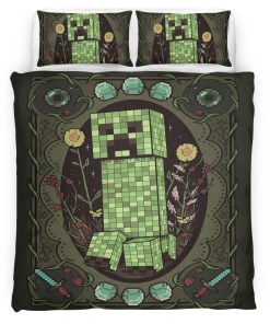 Housse De Couette Creeper Minecraft 02 Parure de lit Ensemble De Literie