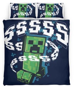 Housse De Couette Creeper Minecraft 03 Parure de lit Ensemble De Literie