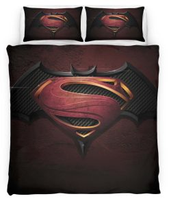 Housse De Couette Batman et Superman DC Parure de lit Ensemble De Literie