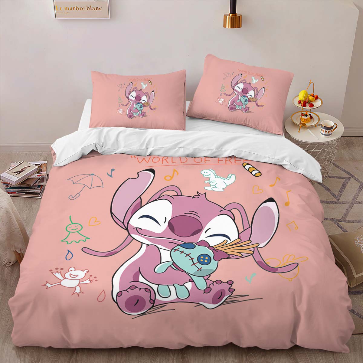 Housse De Couette Ange Disney Lilo & Stitch Parure de lit Ensemble De Literie – Image 2