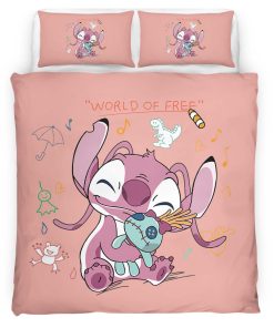 Housse De Couette Ange Disney Lilo & Stitch Parure de lit Ensemble De Literie