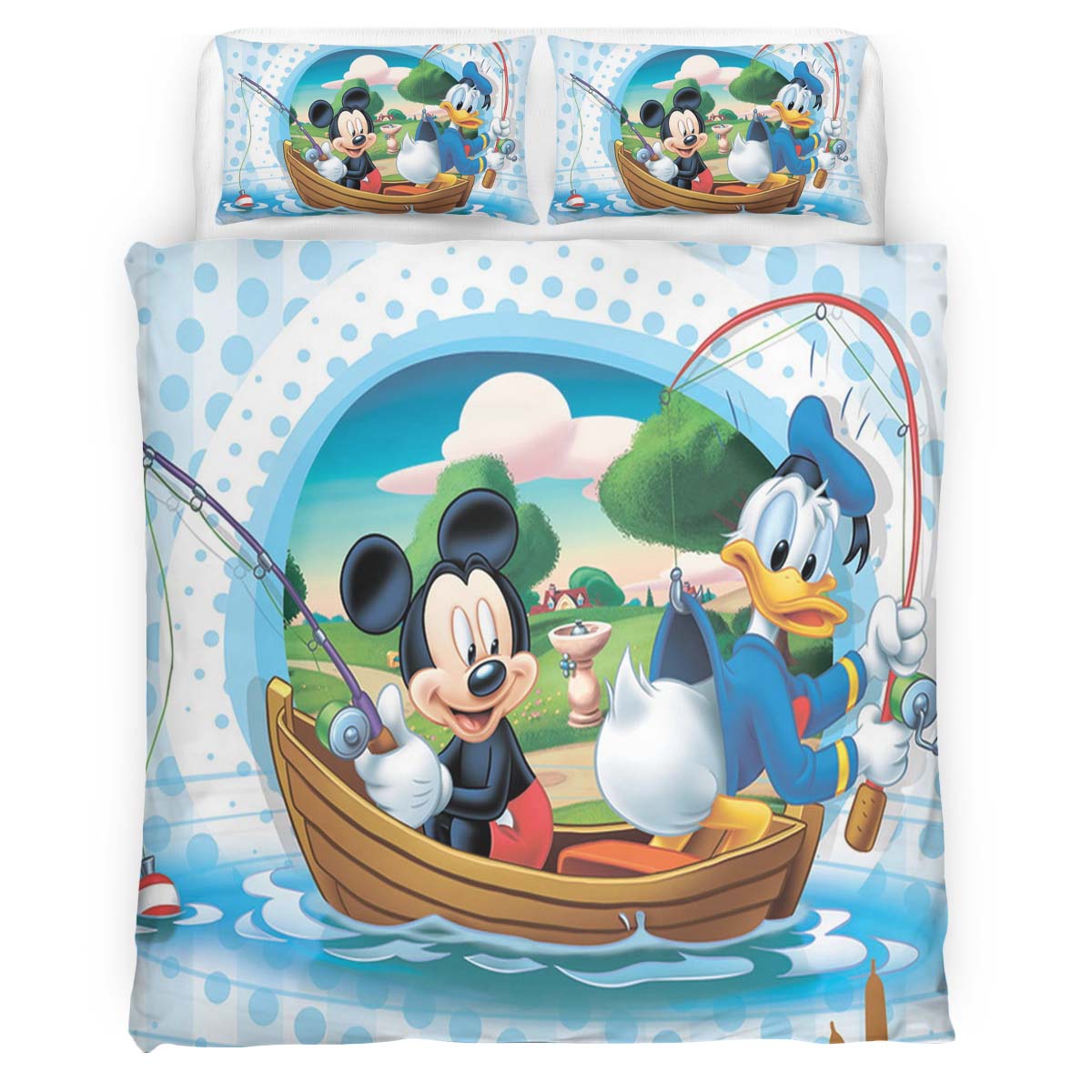 Housse De Couette Donald Duck & Mickey Mouse Disney Parure de lit Ensemble De Literie