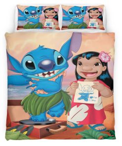 Housse De Couette Personnages Disney Lilo & Stitch 1005 Parure de lit Ensemble De Literie